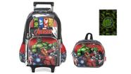 Kit Escolar Avengers Hulk Mochila Rodinha + Lancheira + Brin