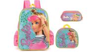 Kit Escolar Barbie Modelo Mochila Costas + Lancheira Estojo