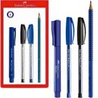 Kit Escolar Blister Office Azul 4 Peças Faber Castell