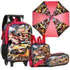 Kit Escolar Completo Mochila Carrinho Lancheira Estojo Fast Machine - Volta às Aulas FM3492K