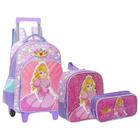 Kit Escolar Completo Mochila Carrinho Lancheira Estojo Princesa Aurora Yepp Volta às Aulas MIF5341