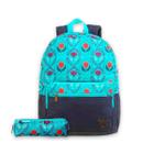 Kit Escolar De Mochila E Estojo Capricho Verde Água Floral