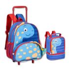 Kit Escolar Dinossauros com Mochila de Carrinho e Lancheira Térmica Bolsa Escolar Meninos