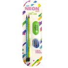 Kit escolar escrita neon eco 2 lapis hb apontador borracha - leonora