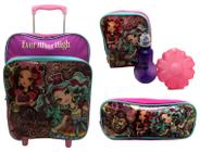 Kit Escolar Ever After High 16m Plus Sestini : Mochila G Rodinhas + Lancheira Térmica + Estojo Duplo