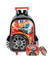 Kit Escolar Hot Wheels Mochila Rodas + Lancheira + Estojo