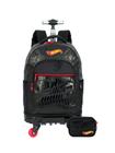 Kit Escolar HotWheels Mochila 2X1 Rodas e Costas Estojo Box Hot Wheels