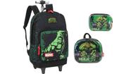 Kit Escolar Hulk Mochila Rodas E Costas + Lancheira + Estojo