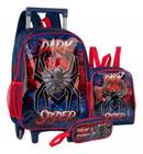 Kit Escolar Infantil Aranha Mochila de Rodinha com Lancheira Térmica E Estojo Dark Spider