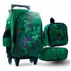 Kit Escolar Infantil Hulk Mochila Rodas Lancheira Estojo