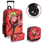 Kit Escolar Infantil Mochila De Rodinhas Masculino Naruto