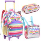 Kit Escolar Infantil Mochila Rodinha Meninas Estojo