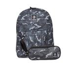 Kit Escolar Juvenil Rabisk Camuflado Mochila Impermeável RK2439 + Estojo RK2449