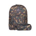 Kit Escolar Juvenil Rabisk Camuflado Mochila Impermeável RK2439 + Estojo RK2449