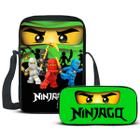 Kit Escolar Lancheira E Estojo Ninja Verde Volta as Aulas