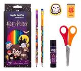 Kit Escolar Lápis De Cor 12 Cores Harry Potter Leoeleo