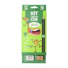 Kit escolar lapis de cor ecologico 12 cores 16 peças