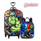 Kit Escolar Mala 3D Hulk e Lancheira Vingadores Diplomata