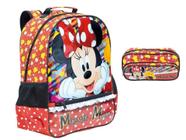 Kit Escolar Minnie Mouse Mochila De Costas + Estojo Duplo