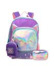 Kit Escolar Mochila Costas + Estojo Box Gatinho Teen Glitter