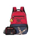 Kit Escolar Mochila Costas + Lancheira One Piece - Vermelho