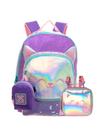 Kit Escolar Mochila Costas+Lancheira Térmica Gatinho Glitter