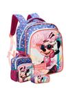 Kit Escolar Mochila Costas P+Lancheira+Estojo Minnie Mouse