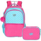 Kit Escolar Mochila de Costas e Estojo Box Rosa Up4You