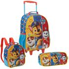 Kit Escolar Mochila De Rodinhas Lancheira Estojo Paw Patrol