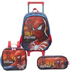 Kit Escolar Mochila De Rodinhas Lancheira Estojo Spider Man