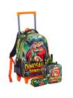 Kit Escolar Mochila Rodas+Lancheira+Estojo Dinossauro Rex