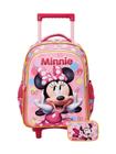 Kit Escolar Mochila Rodinha+Estojo Box Minnie Mouse