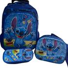 Kit Escolar Mochila Rodinha Stitch Azul 3D Sortida - Interponte