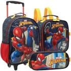 Kit Escolar Mochila Rodinhas Lancheira E Estojo Homem Aranha