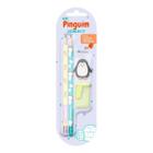Kit Escolar Pinguim 4 Peças 2 Lápis Hb Borracha Apontador
