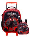 Kit Escolar Spider Man Luxo G Mochila de Rodas + Lancheira