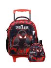 Kit Escolar Spider Man Luxo M Mochila De Rodas + Lancheira