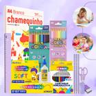 Kit Escolar Volta As Aulas Infantil 67 itens Tons Pastéis Ensino Fundamental ou Infantil Faber Acrilex Chamequinho