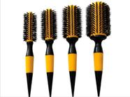 kit escova de cabelo profissional cerâmica amarela com cerdas de javali escobel