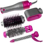 Kit Escova de Cabelo Quanta QTKCS7001 4IN1 Bivolt Black/Pink