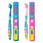 Kit Escova de Dente Infantil com Porta Escovas Escolar Peppa Pig Dentalclean