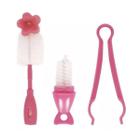 Kit Escova E Pinça Para Mamadeira Rosa Buba 6572