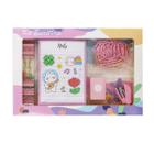 Kit Escritorio Kawaii Presente Tons Pasteis Bloco Grampeador