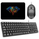 Kit Escritório Teclado e Mouse Com Fio Multilaser Tc193 Mo300 + Mouse Pad 18x22cm