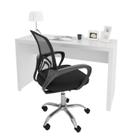 Kit Escrivaninha 127cm com Cadeira de Escritório Diretor Tela Mesh
