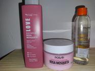 Kit esfoliante e água micelar rosa mosqueta e vitamina c