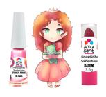 Kit Esmalte a Base de Água + Batom Infantil Amusant Princesinha Valentina