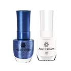 Kit Esmalte com Glitter Arara Azul + Base Ana Hickmann 9ml