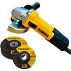 Kit Esmerilhadeira Angular Dewalt 750w + 5 Disco Corte Ferro Inox Stanley 4-1/2" (115mm) Lixadeira