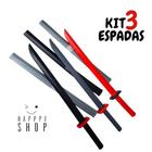 Kit Espada Espadas de Brinquedo Ninja Katanas De Brinquedo Infantil Grande 64 Cm FAZ DE CONTA